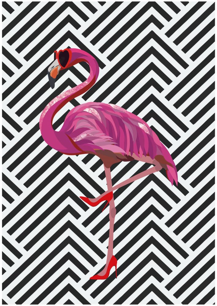 Pink Flamingo Fashion by Sarah Manovski — canvas wall art
