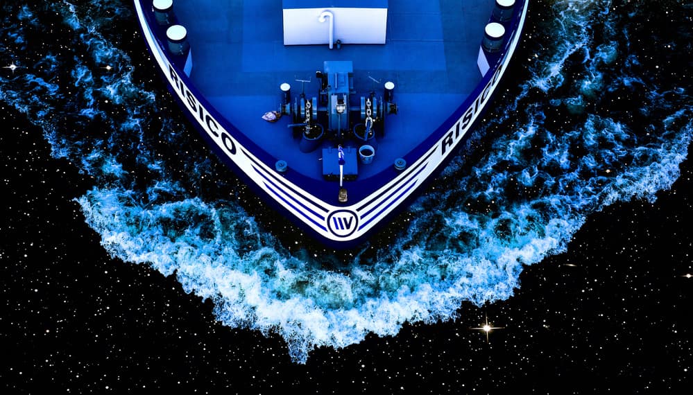 Ship Through Cosmic Ocean by Klaus Grosshanten — canvas wall art