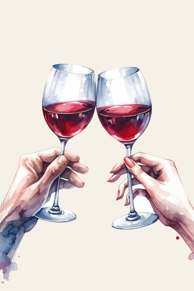 Cheers To Love Watercolor by Andreas Magnusson — canvas wall art