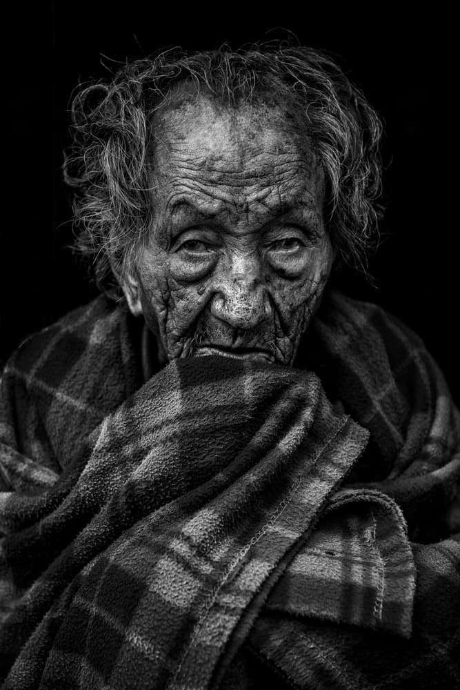 Expressive Elderly Face by Saeed Dhahi — canvas wall art