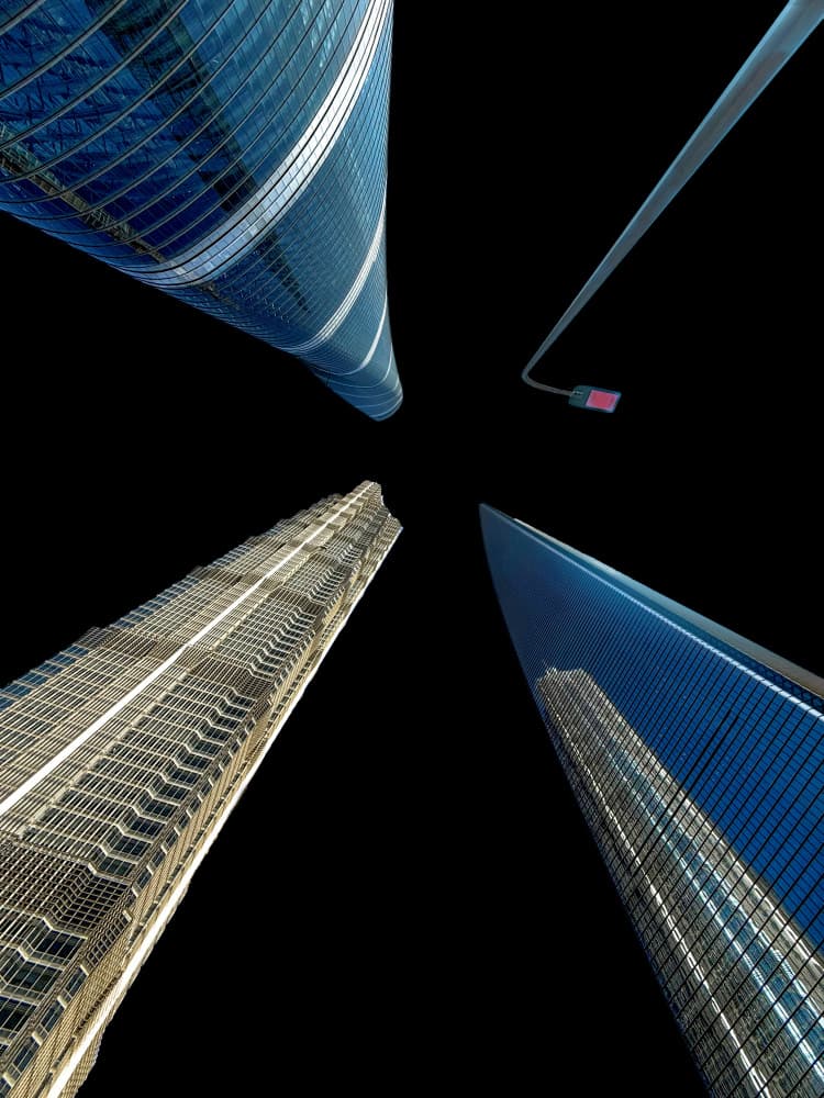Towering City Skyscrapers by Jiahong Zeng — canvas wall art