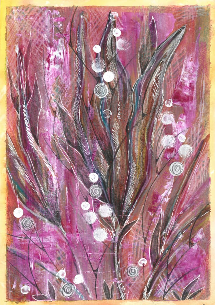 Vibrant Magenta Botanicals by Sunet Theron — canvas wall art