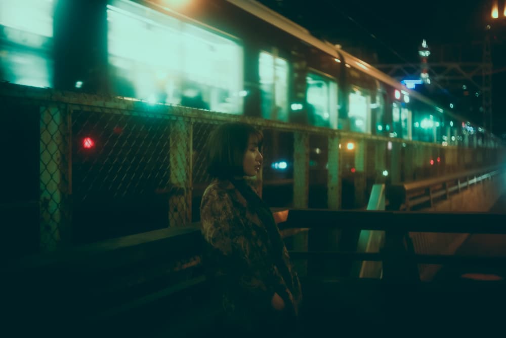 Woman By Passing Train by yuimei — canvas wall art