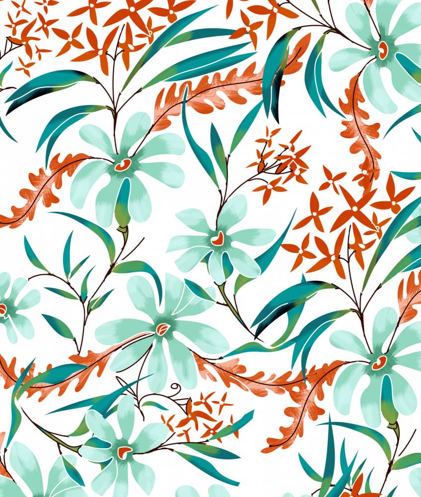 Vibrant Floral Pattern by Uma Gokhale — canvas wall art