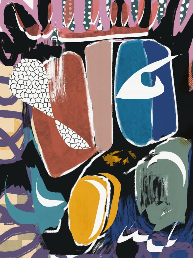 Dynamic Abstract Shapes by Little Dean — canvas wall art