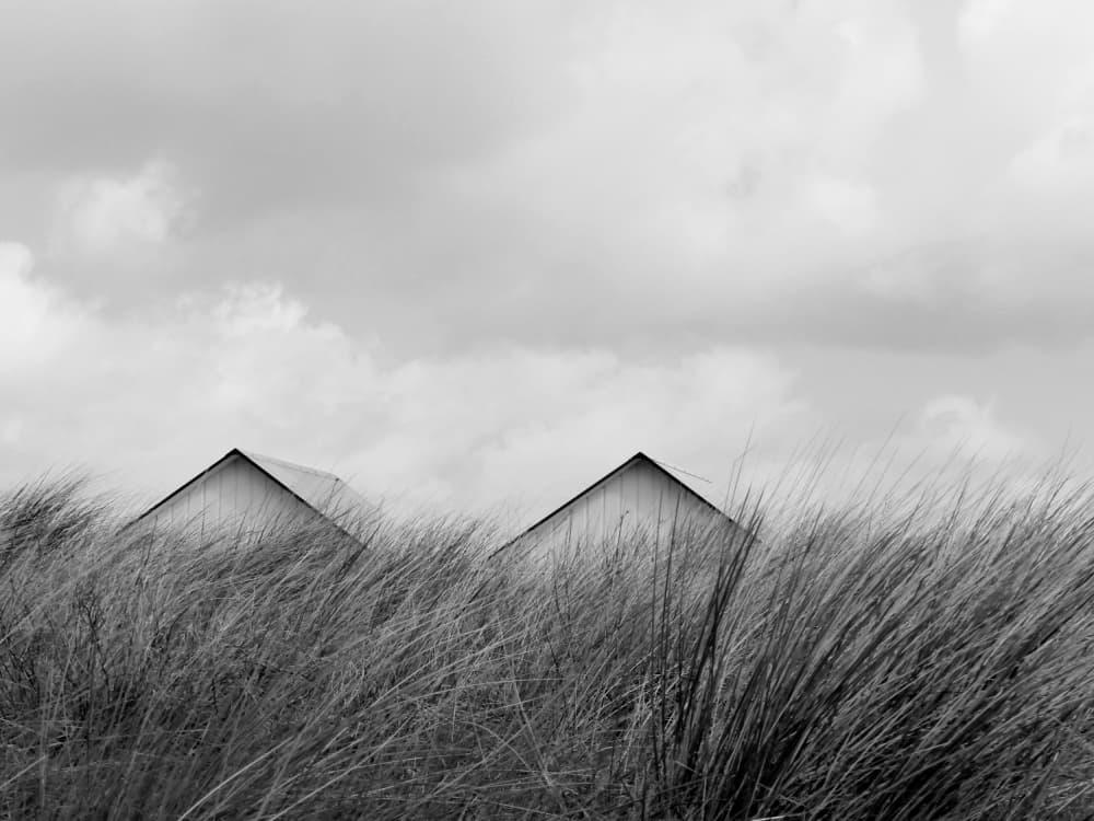 Coastal Huts In Dunes by annehedelin — canvas wall art