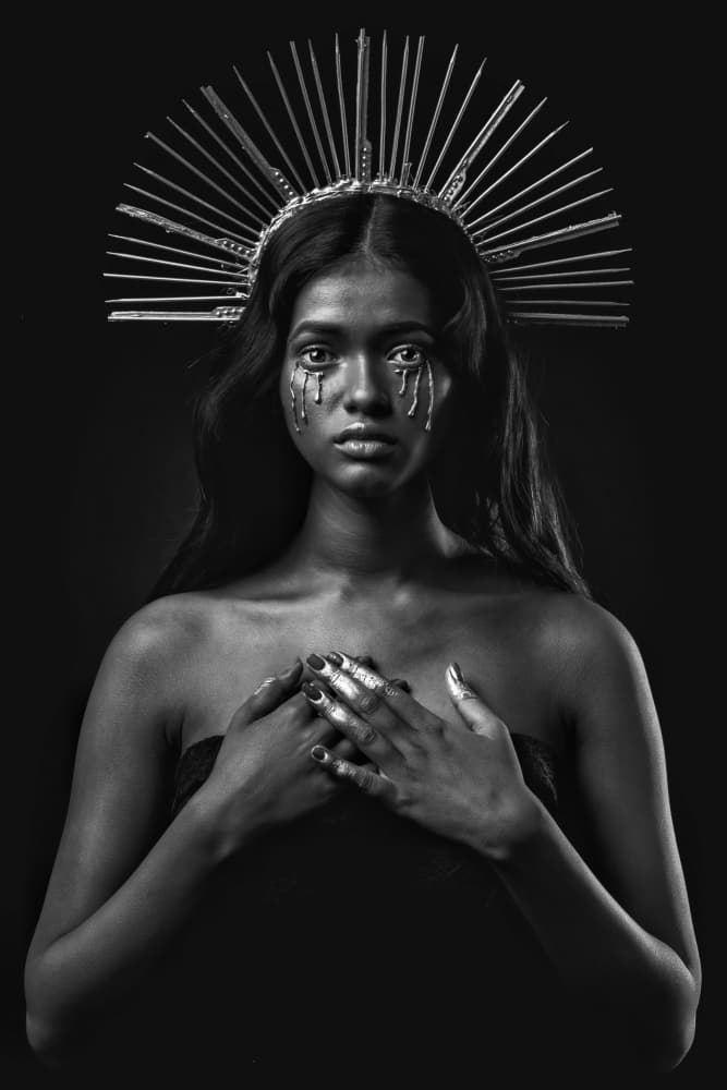 Silver Tears Goddess by JAYATU CHANDRA DAS — canvas wall art