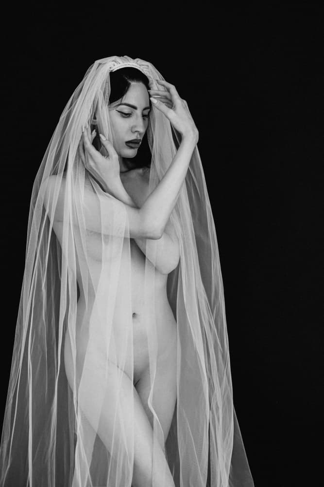 Ethereal Veiled Woman by Zanna — canvas wall art
