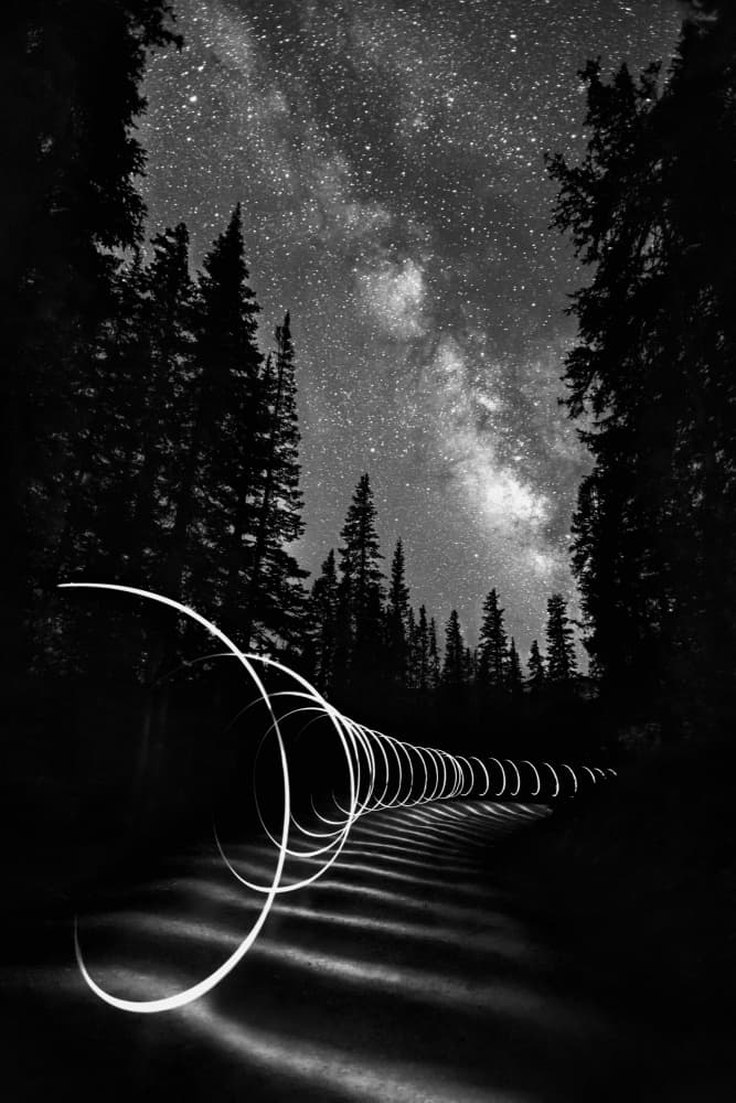 Milky Way Light Spiral by Yanyu Shen — canvas wall art