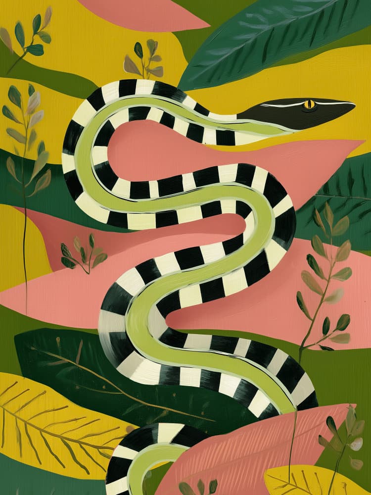 Vibrant Jungle Snake by Flow Line — canvas wall art