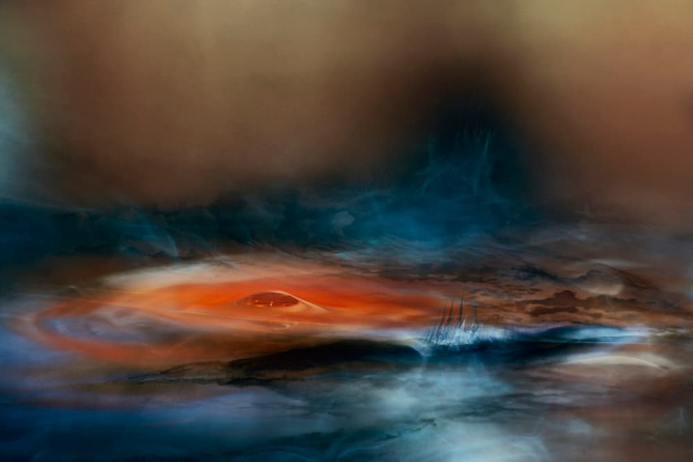 Abstract Fiery Ocean by Willy Marthinussen — canvas wall art