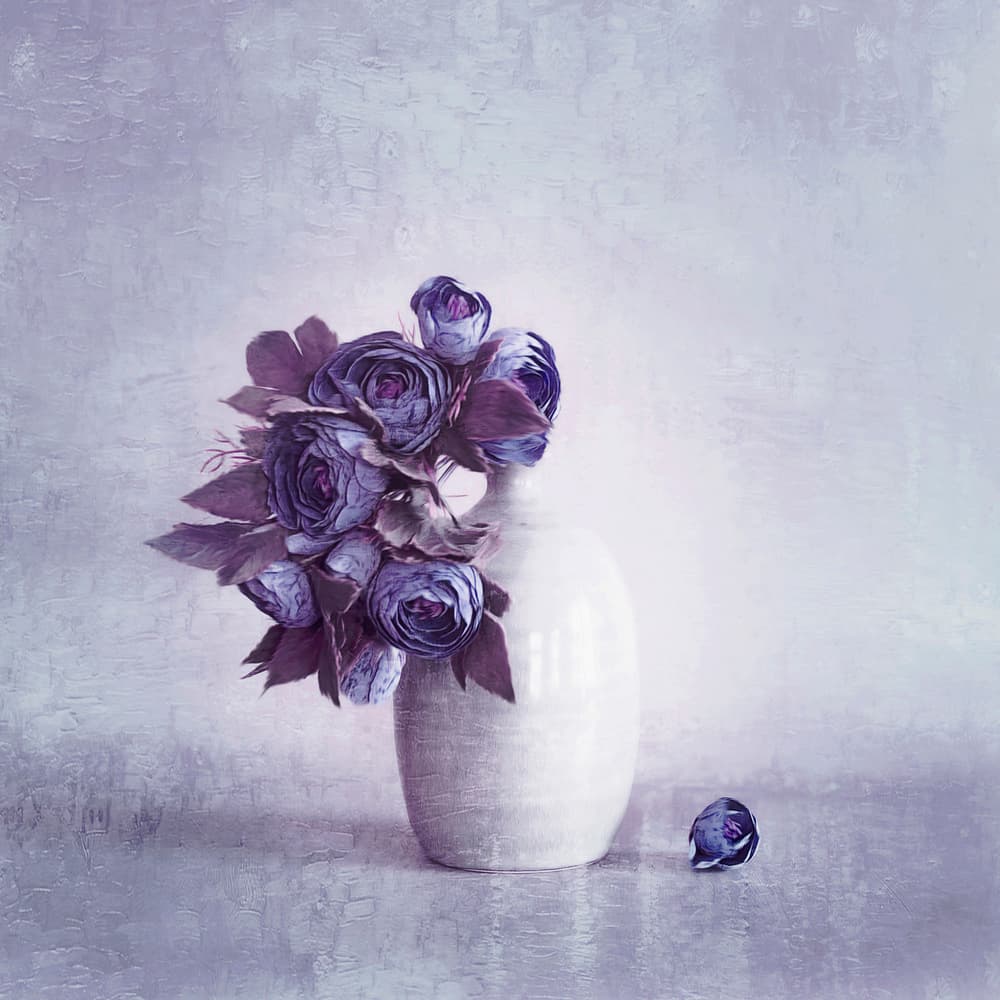 Delicate Purple Blooms by Cicek Kiral — canvas wall art