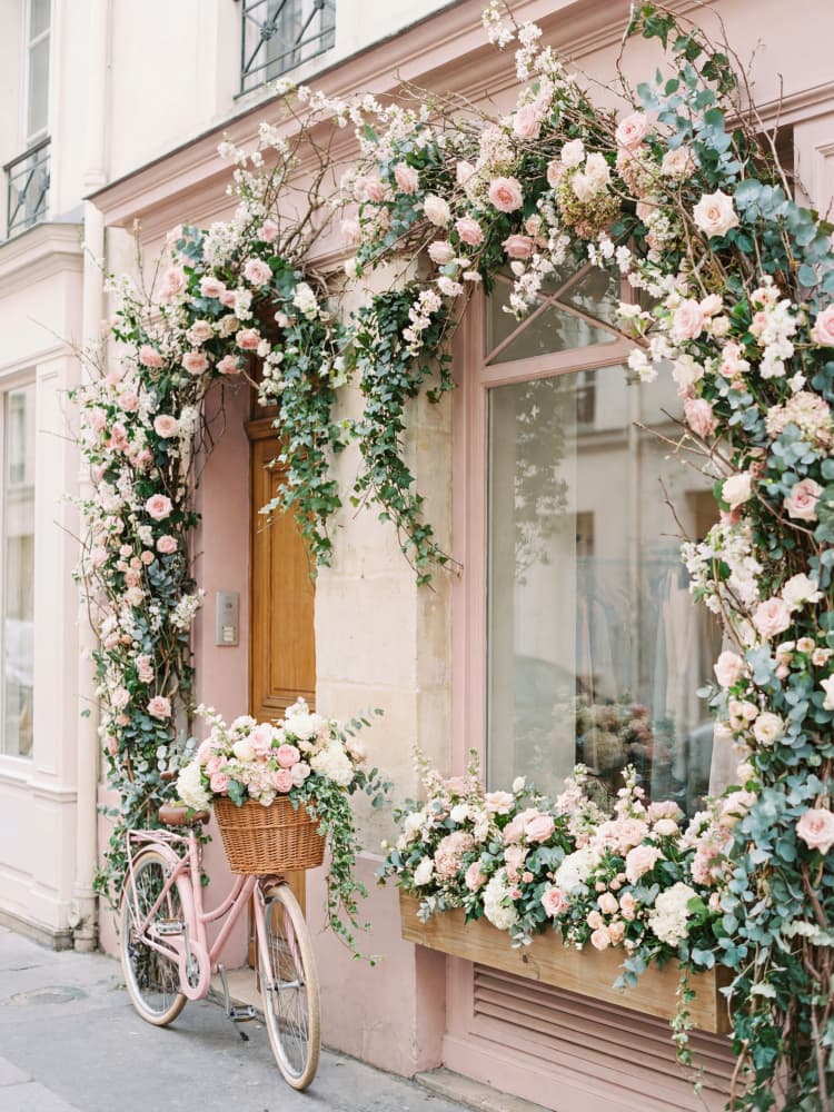 Parisian Flower Bicycle by Andreas Magnusson — canvas wall art