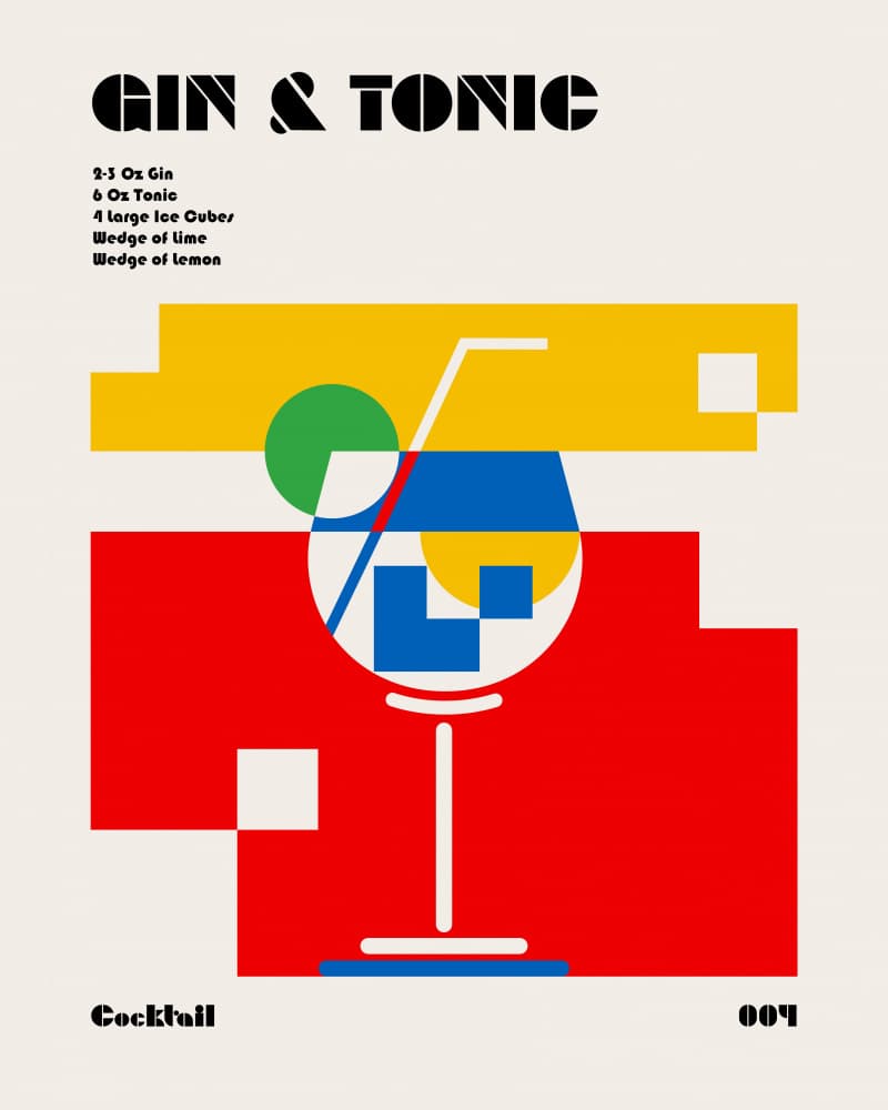 Modern Gin Tonic by Retrodrome — canvas wall art