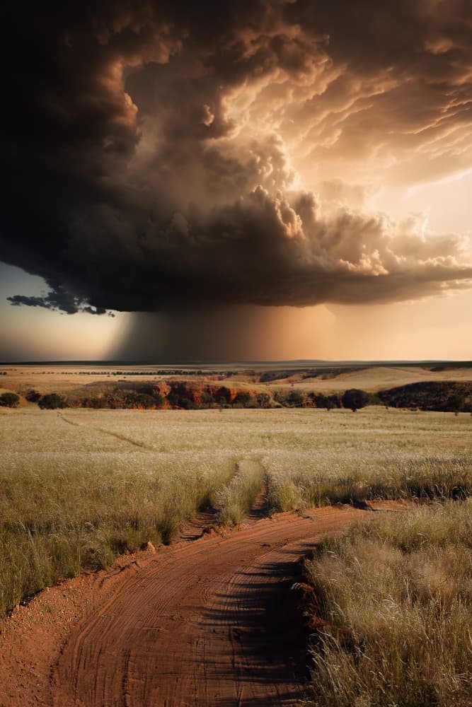 Storm Over the Prairie Road by Marcel Egger — canvas wall art