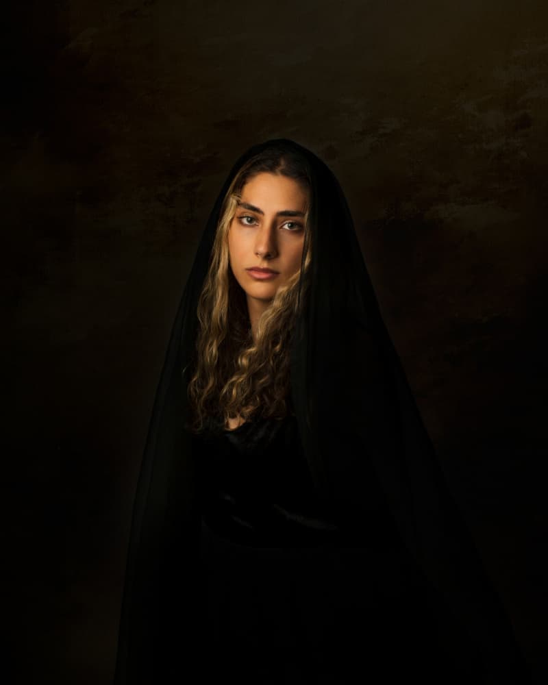 Mysterious Hooded Woman by Mehdi Mokhtari — canvas wall art