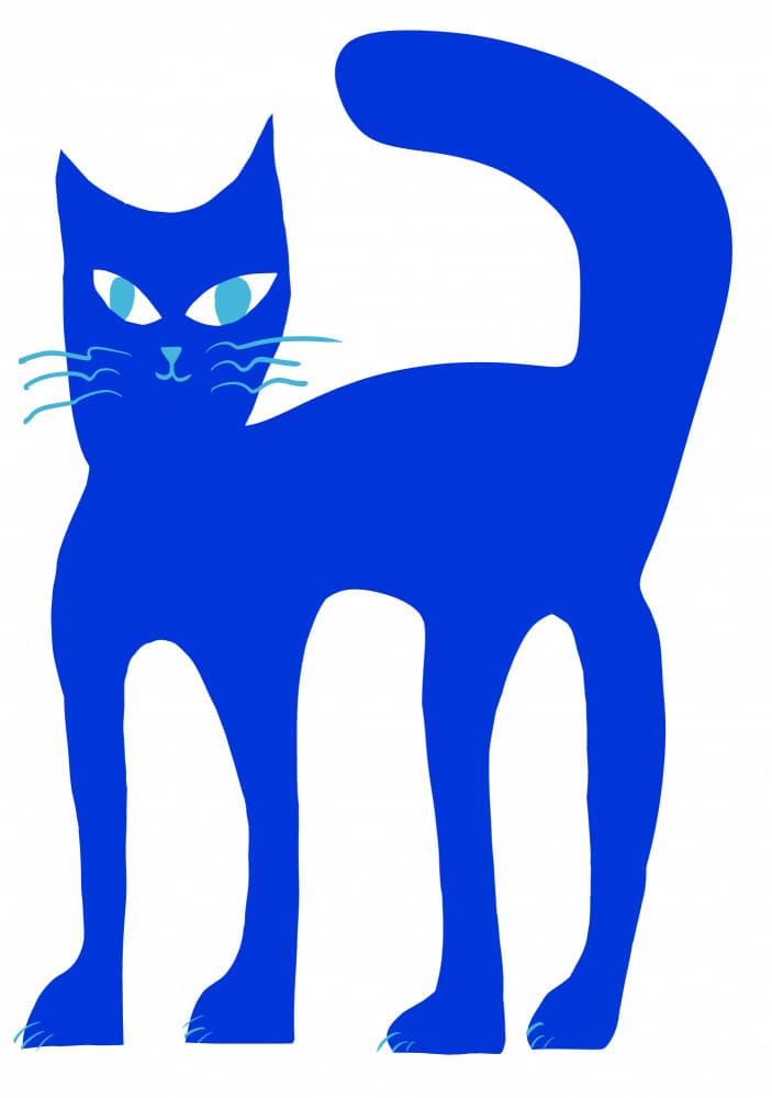 Blue Cat Stance by Sharyn Bursic — canvas wall art