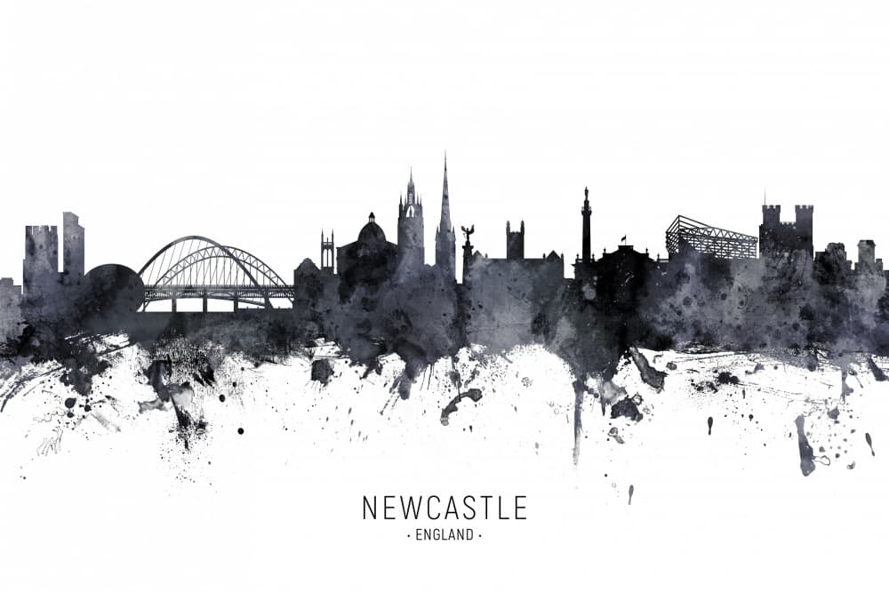 Newcastle City Skyline by Michael Tompsett — canvas wall art