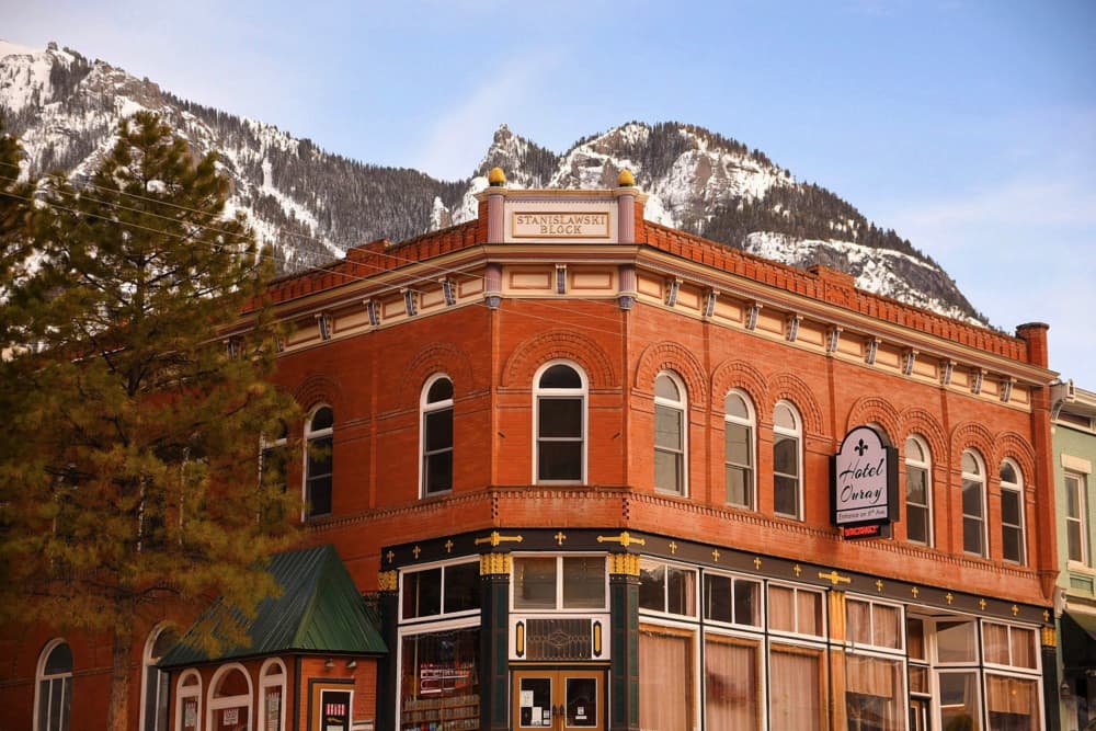 Historic Ouray Mountain Hotel by Del Mundo Imagery — canvas wall art