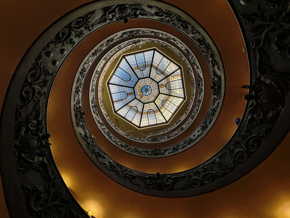 Grand Spiral Staircase by Ronald Scott Johnson — canvas wall art