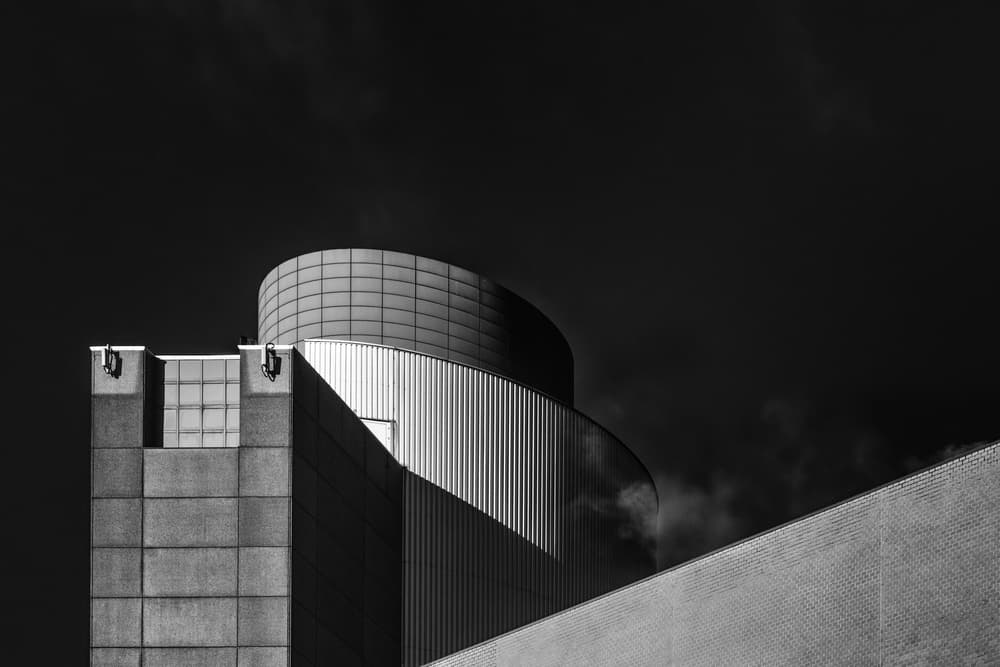 Modern Architectural Contrast by Luc Vangindertael (laGrange) — canvas wall art