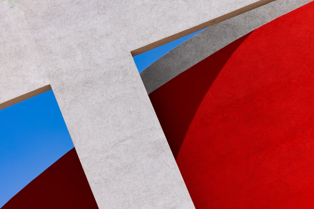 Geometric Red Shapes by Azriel Yakubovitch — canvas wall art