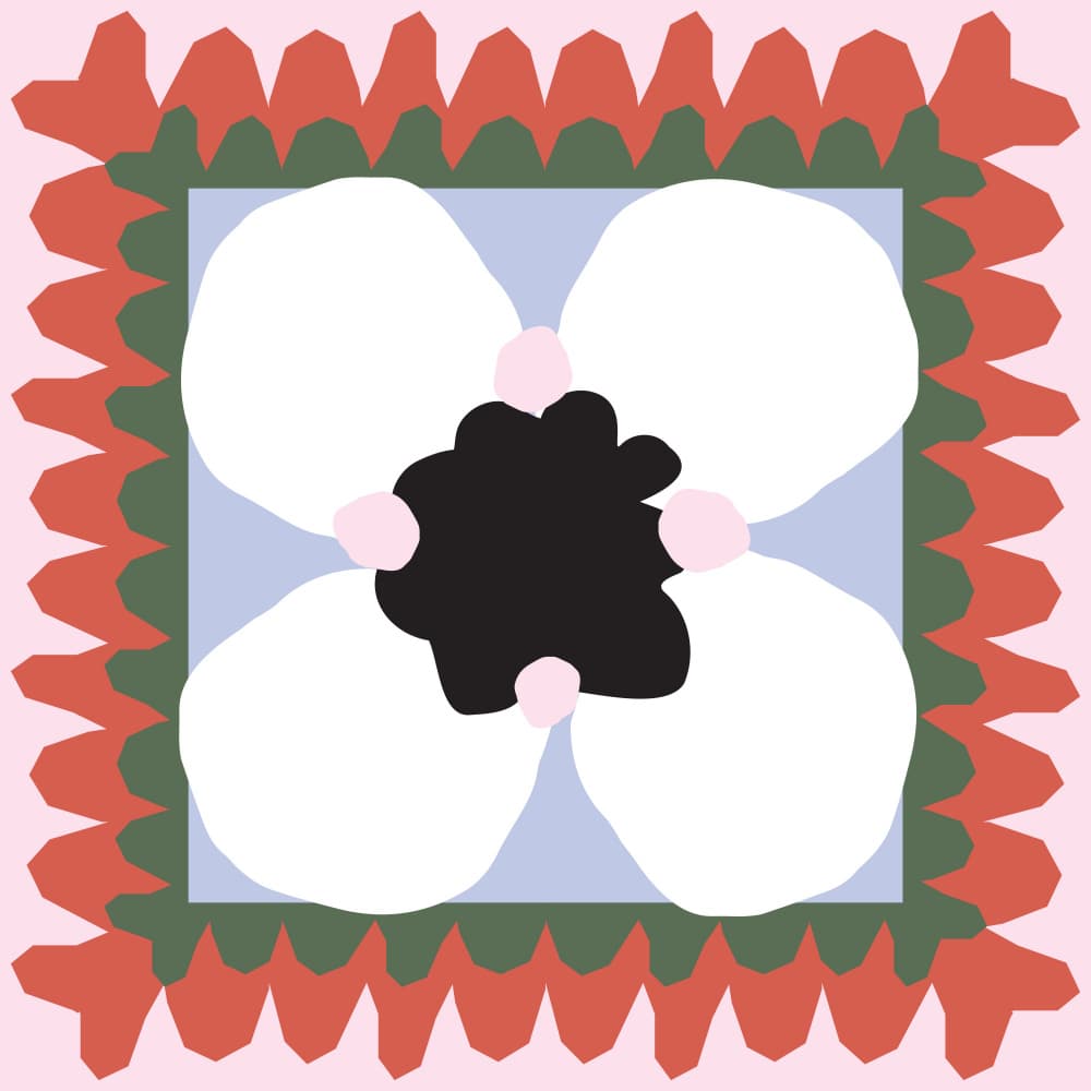 Abstract White Poppy by Emma Make — canvas wall art