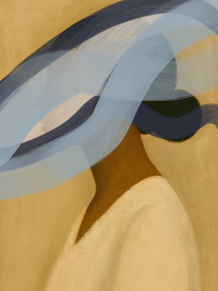 Elegant Veiled Portrait by Studio Palette — canvas wall art