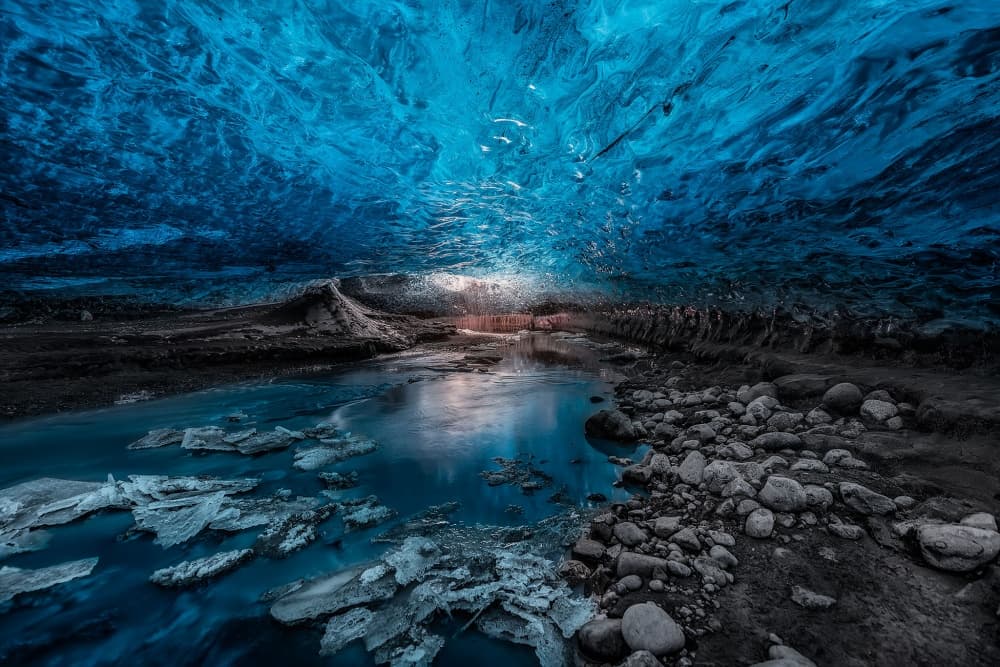 Blue Ice Cave Stream