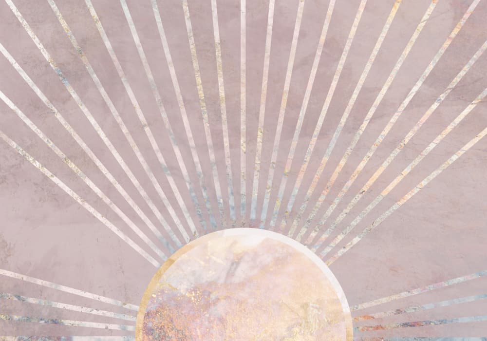 Modern Blush Sunburst by Sarah Manovski — canvas wall art