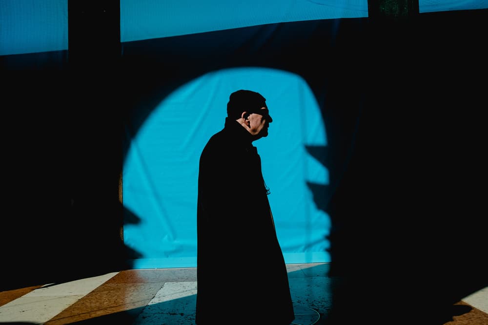 Dramatic Blue Silhouette by Alessandro L.  Rocchi — canvas wall art