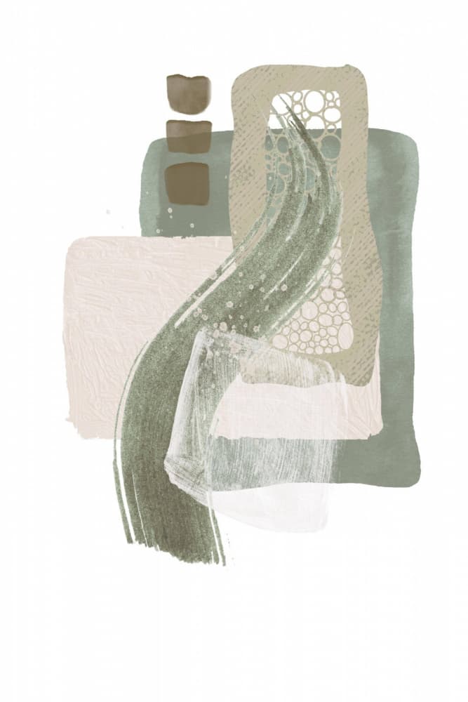 Soft Sage Abstract Forms by Sally Ann Moss — canvas wall art