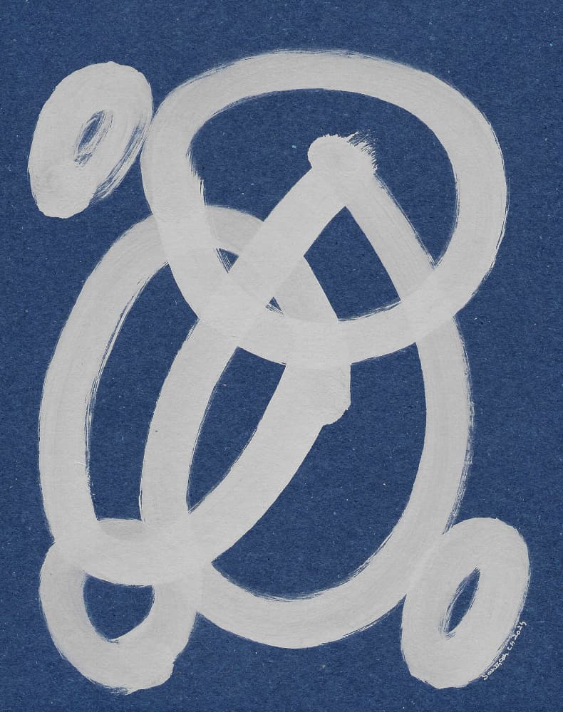 Fluid White Loops by Santhosh ch — canvas wall art