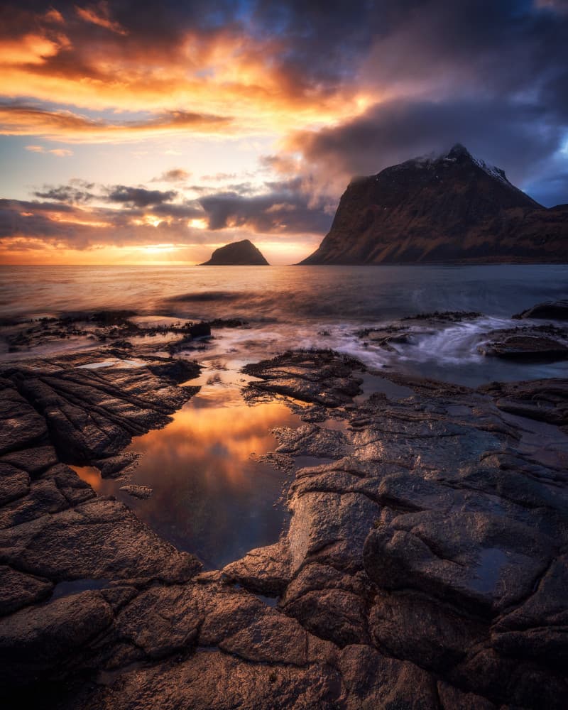 Coastal Sunset Reflection by Daniel Gastager — canvas wall art
