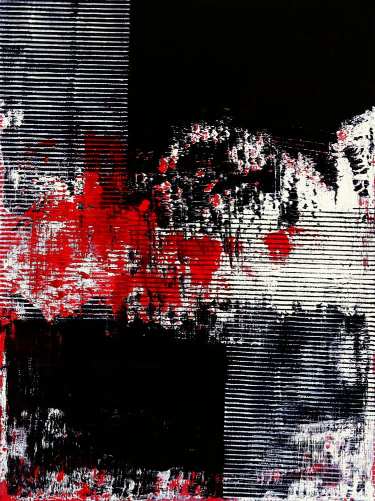 Bold Red Black Abstract by Petr Strnad — canvas wall art