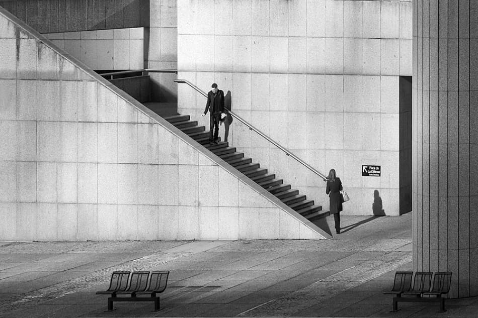 Geometric Concrete Stairs by Jure Kravanja — canvas wall art