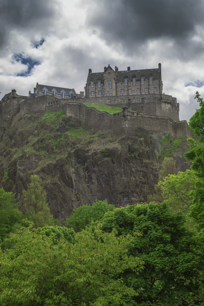 Dramatic Edinburgh Castle by Lynann Colligan — canvas wall art