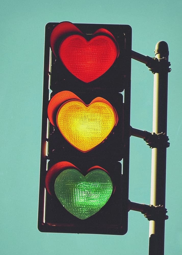 Heart Traffic Light by Andreas Magnusson — canvas wall art