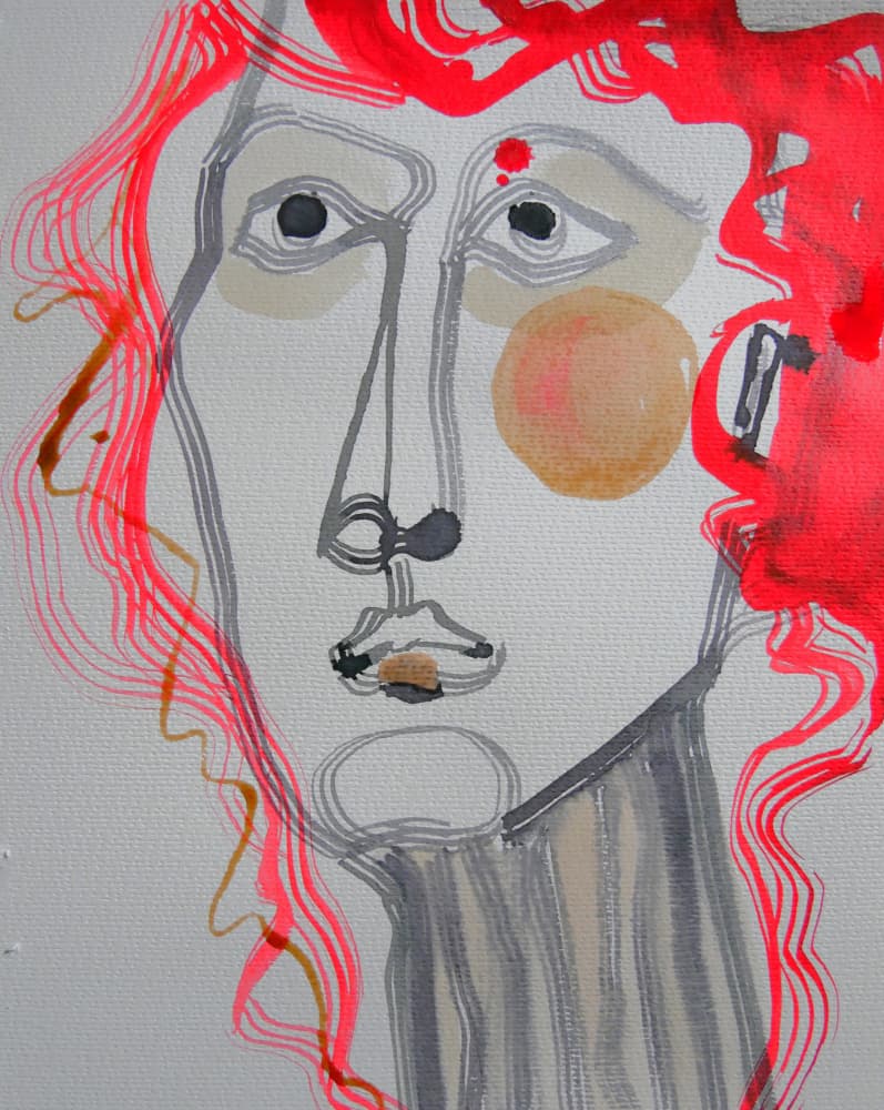 Red Haired Woman by Doris Schmitz — canvas wall art