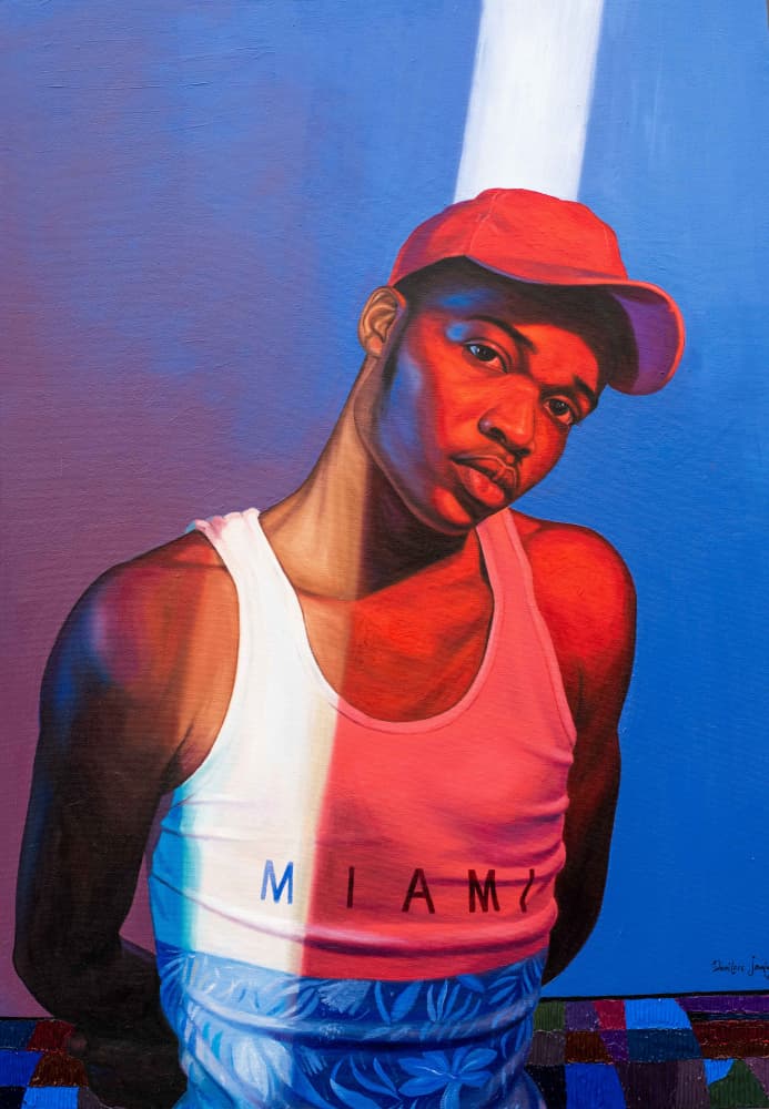Intense Miami Portrait by Damilare Jamiu — canvas wall art