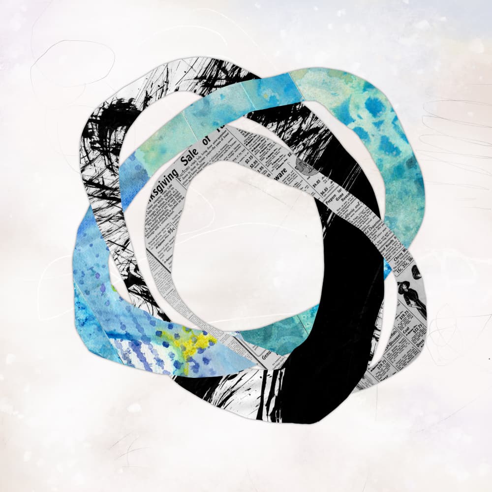 Intertwined Abstract Shapes by Laura H Gibson — canvas wall art