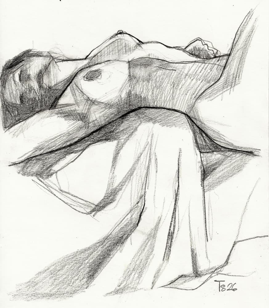 Serene Reclining Nude by Tore Bahnson — canvas wall art