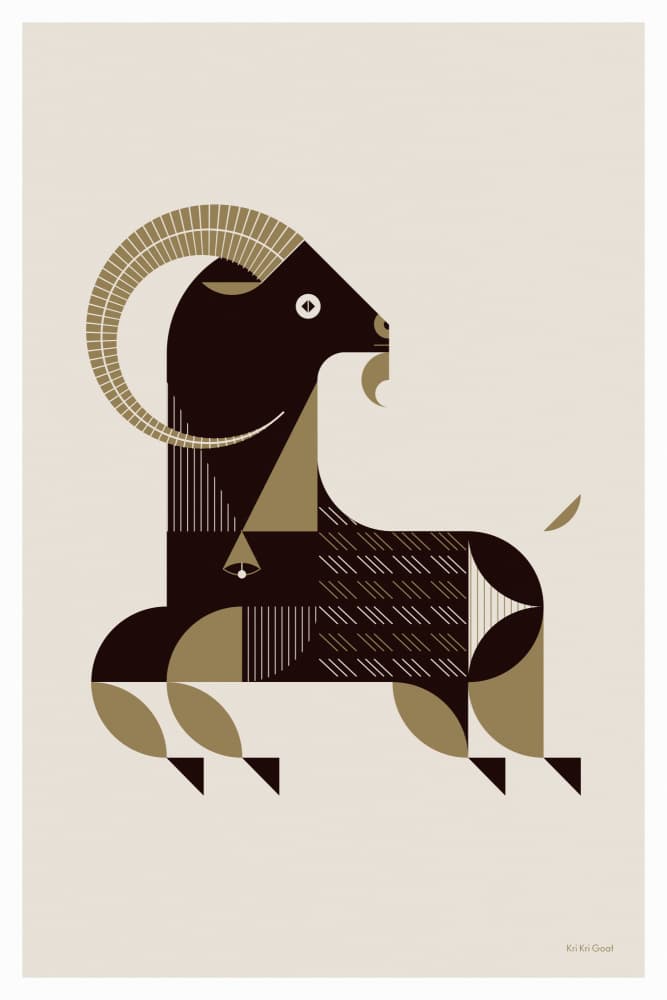 Geometric Ram Figure by Studio Soleil — canvas wall art