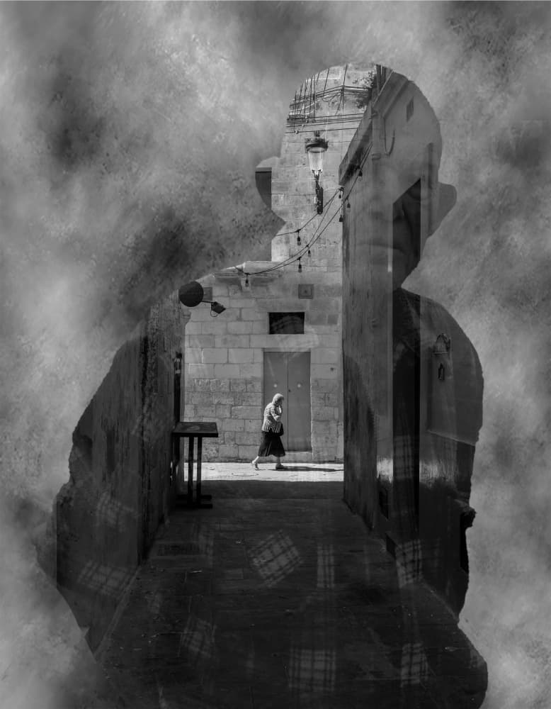 Layered Street Memory by Martin Agius — canvas wall art