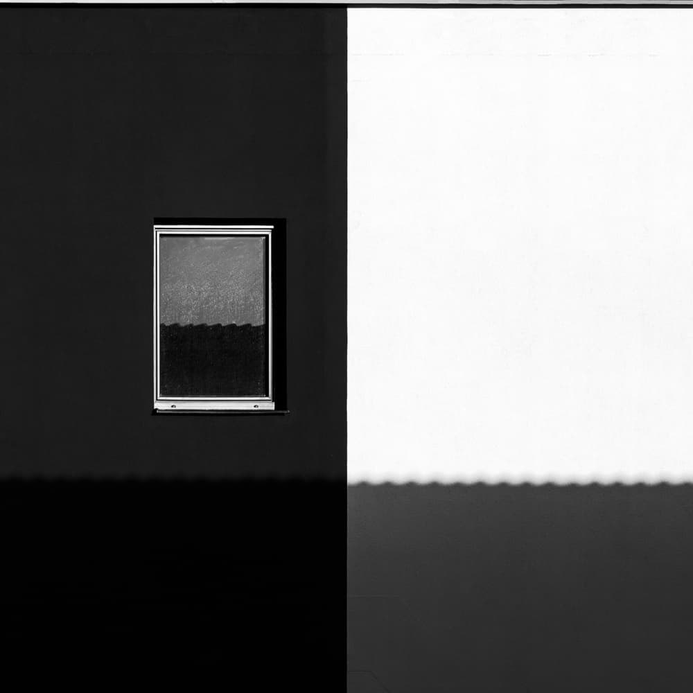 Minimalist Geometric Window Shadow by Karol Važan — canvas wall art