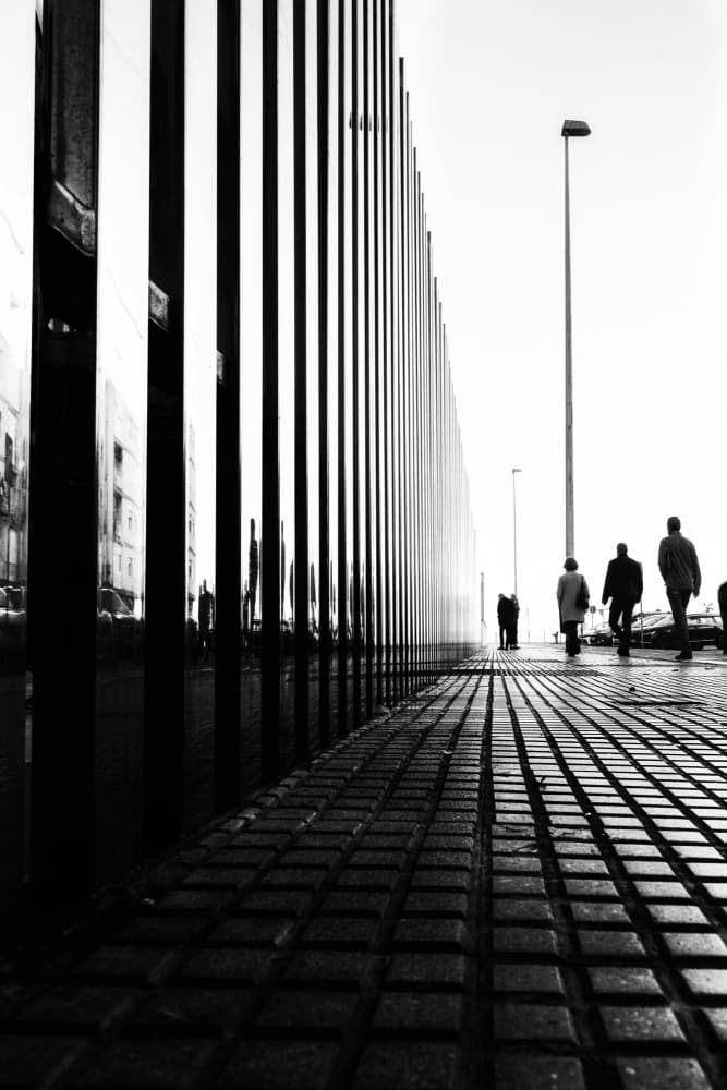 Reflective Urban Path by Juan Marín Gómez — canvas wall art