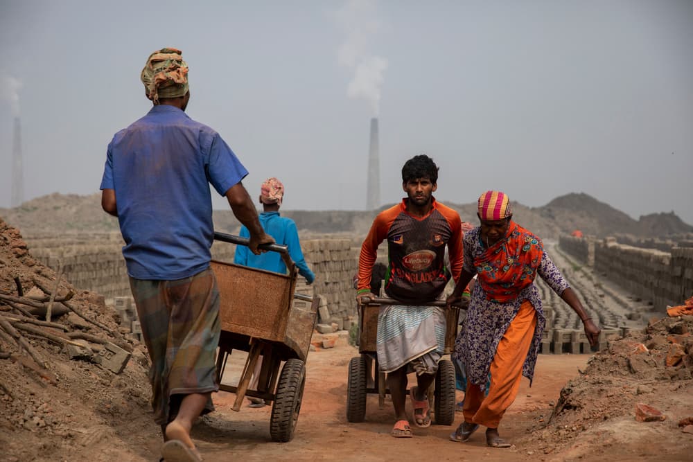 Brick Factory Laborers by Azim Khan Ronnie — canvas wall art