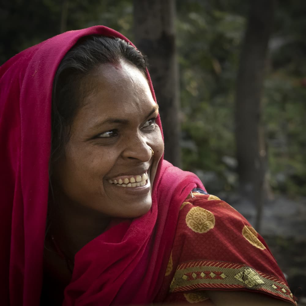 Joyful Indian Portrait by Elena Molina — canvas wall art