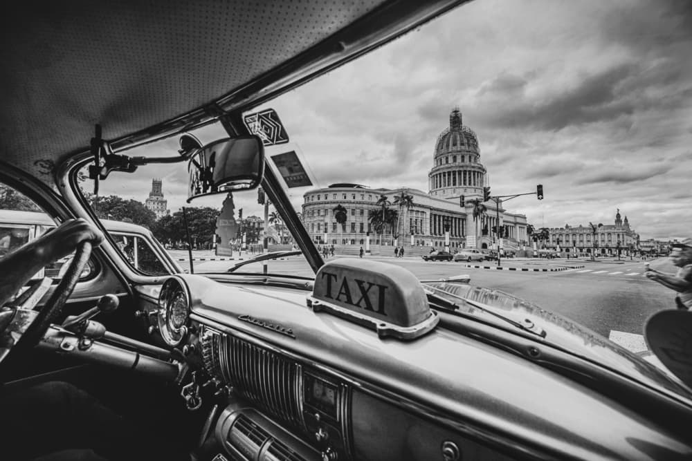 Havana Taxi View by Marco Tagliarino — canvas wall art