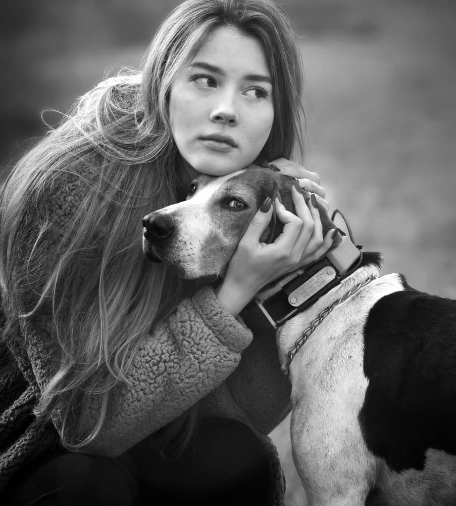 Woman and Her Best Friend by Catherine Wang — canvas wall art
